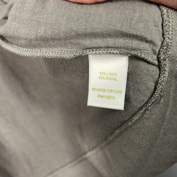 Garnet Hill Linen Blend Gray Open Front Long Sleeve Cardigan Medium - Picture 5 of 7